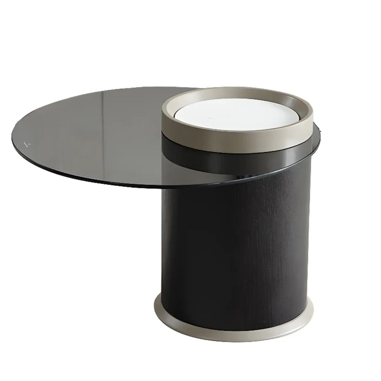 Modern Elegant Glass Round Nesting Coffee Table with 5 Sizes