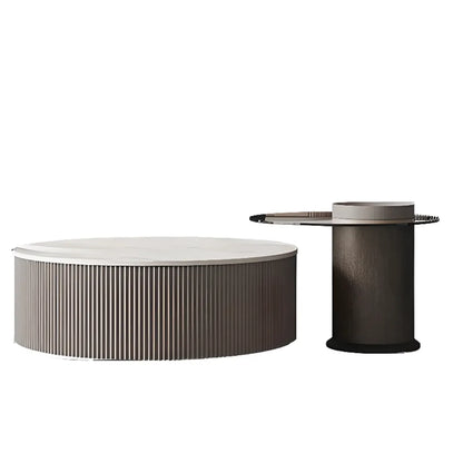 Modern Elegant Glass Round Nesting Coffee Table with 5 Sizes