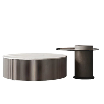 Modern Elegant Glass Round Nesting Coffee Table with 5 Sizes