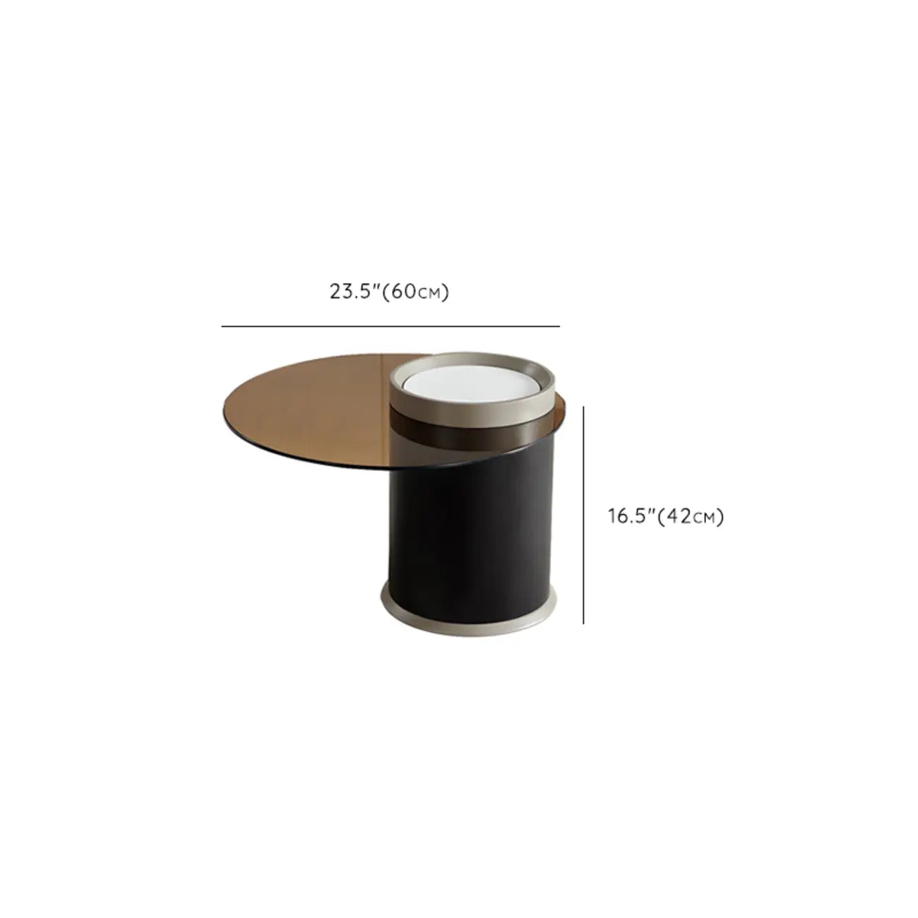 Modern Elegant Glass Round Nesting Coffee Table with 5 Sizes