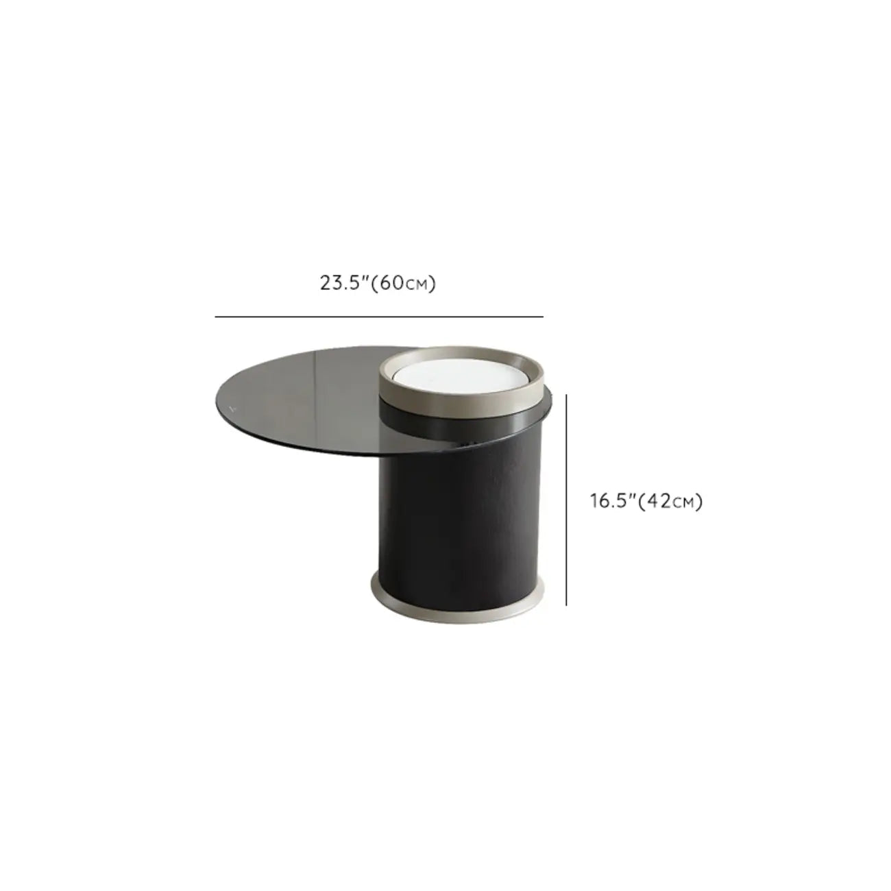 Modern Elegant Glass Round Nesting Coffee Table with 5 Sizes