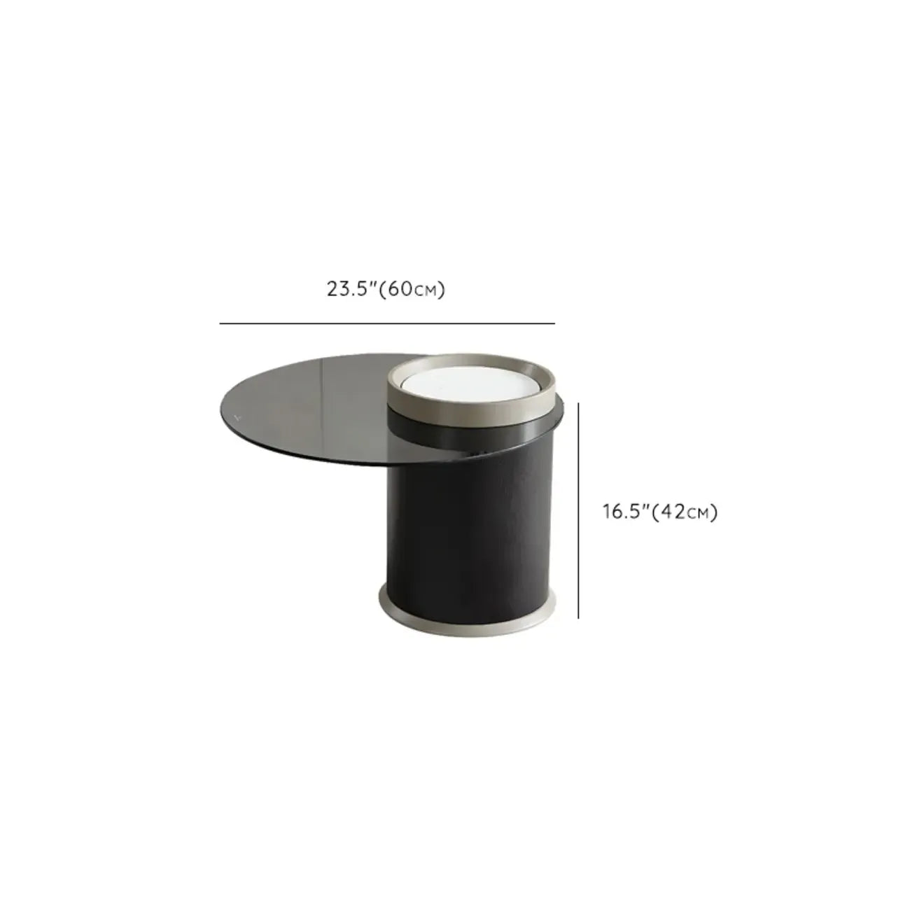 Modern Elegant Glass Round Nesting Coffee Table with 5 Sizes