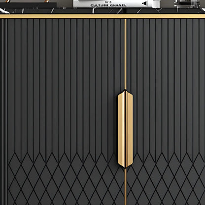 Glam Marble Sideboard in Grey with Storage