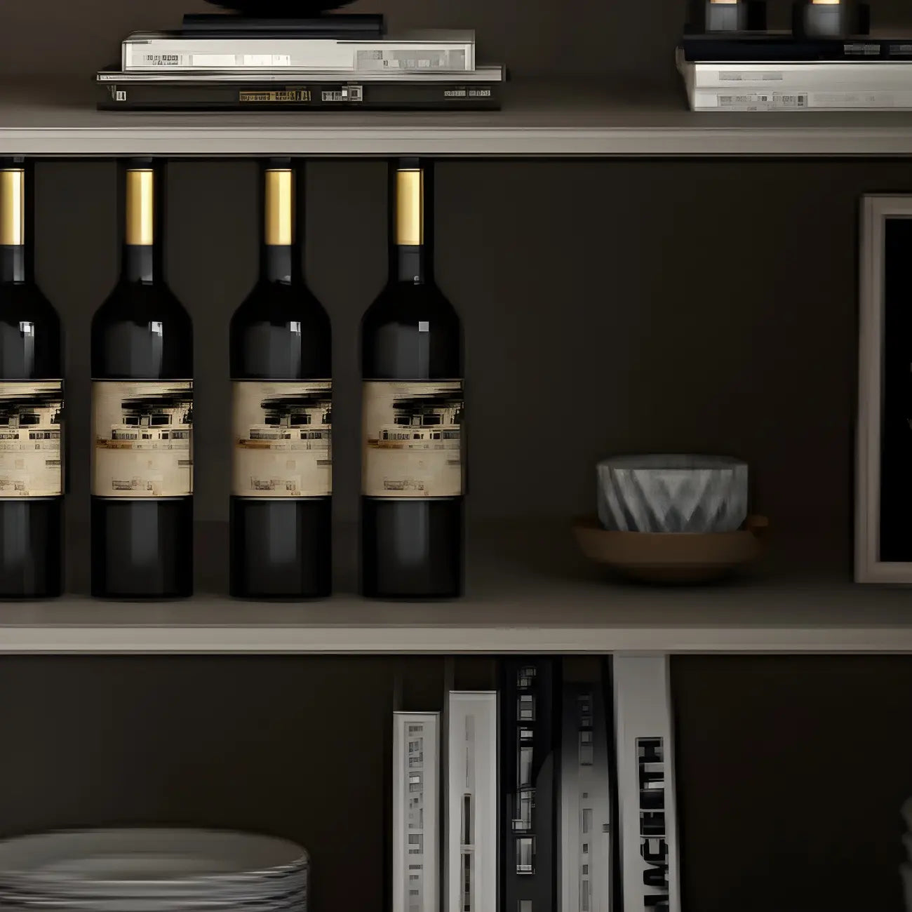 Glam Marble Sideboard in Grey with Storage