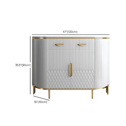Glam Marble Sideboard in Grey with Storage