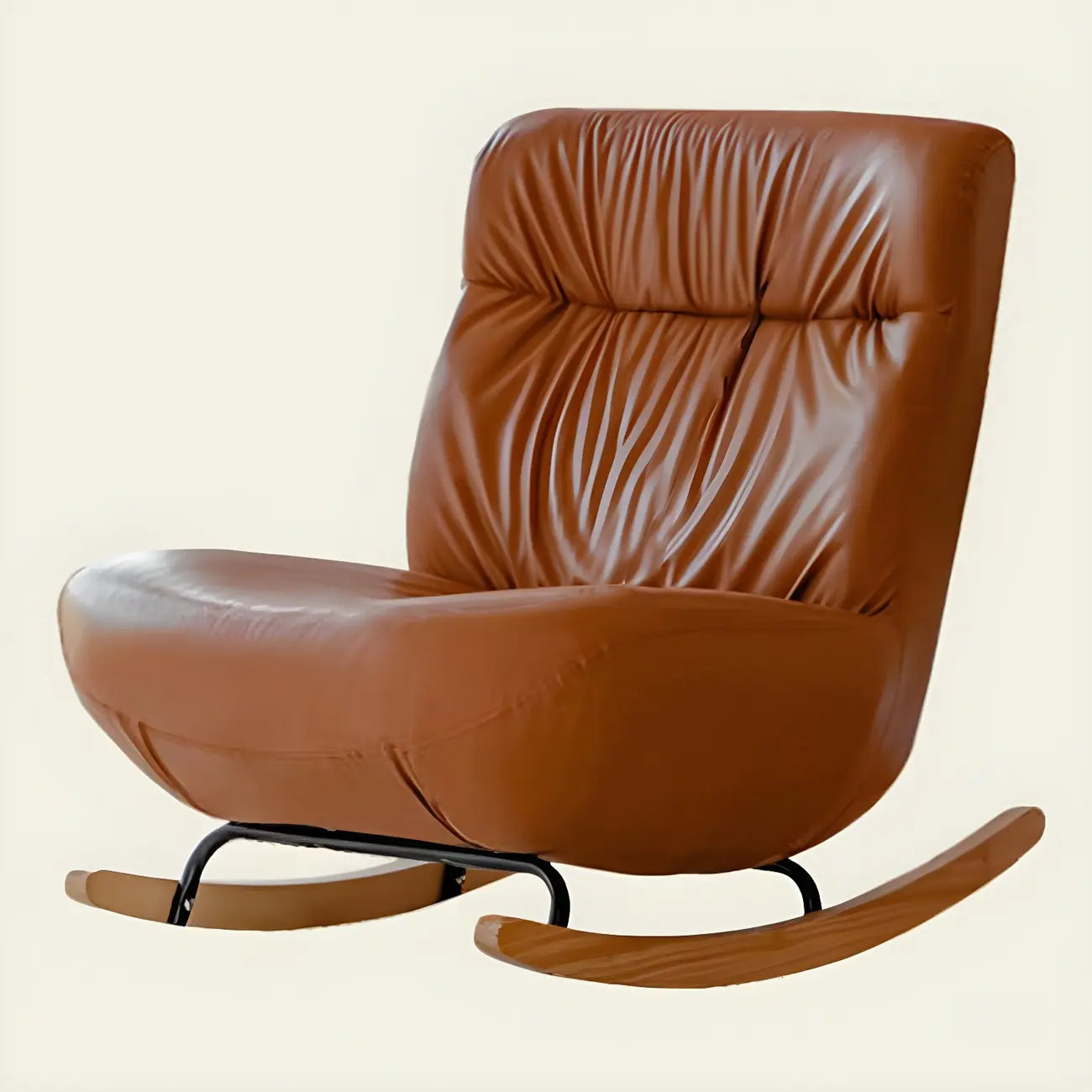Faux Leather Upholstered Rocking Chair with Optional Ottoman