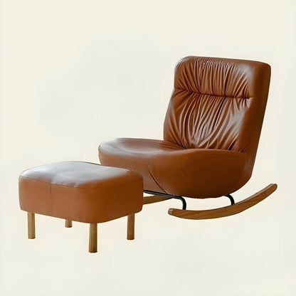 Faux Leather Upholstered Rocking Chair with Optional Ottoman