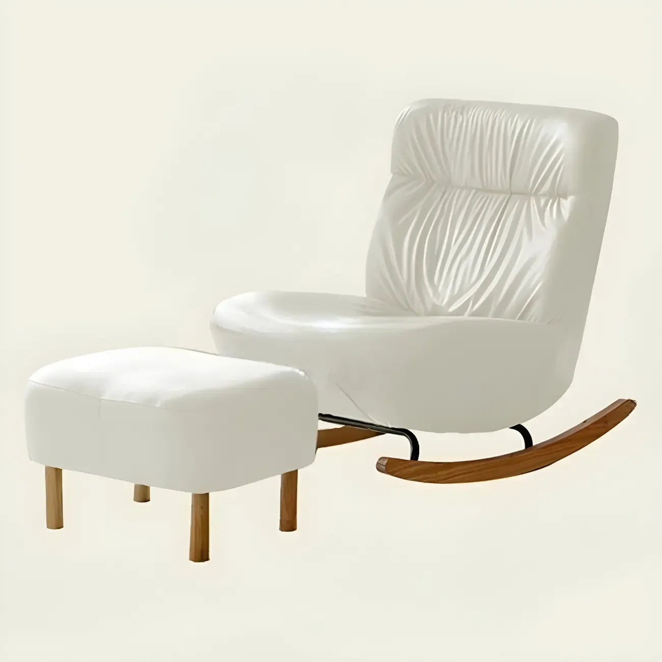 Faux Leather Upholstered Rocking Chair with Optional Ottoman