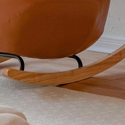 Faux Leather Upholstered Rocking Chair with Optional Ottoman