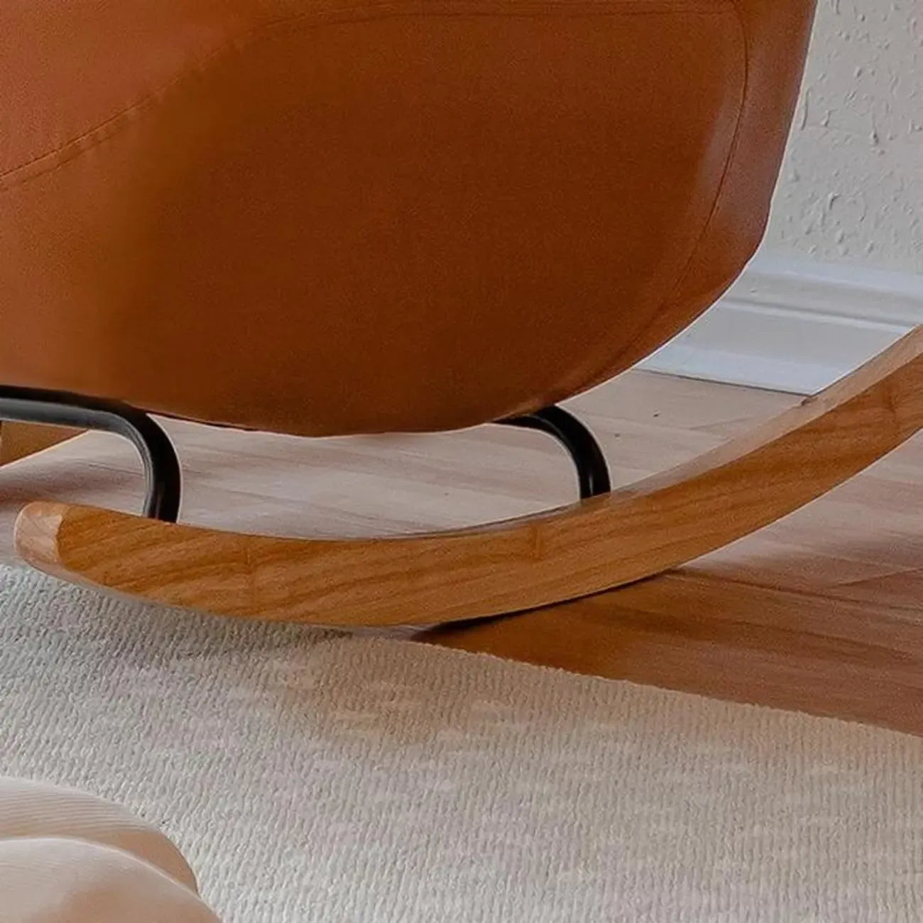 Faux Leather Upholstered Rocking Chair with Optional Ottoman