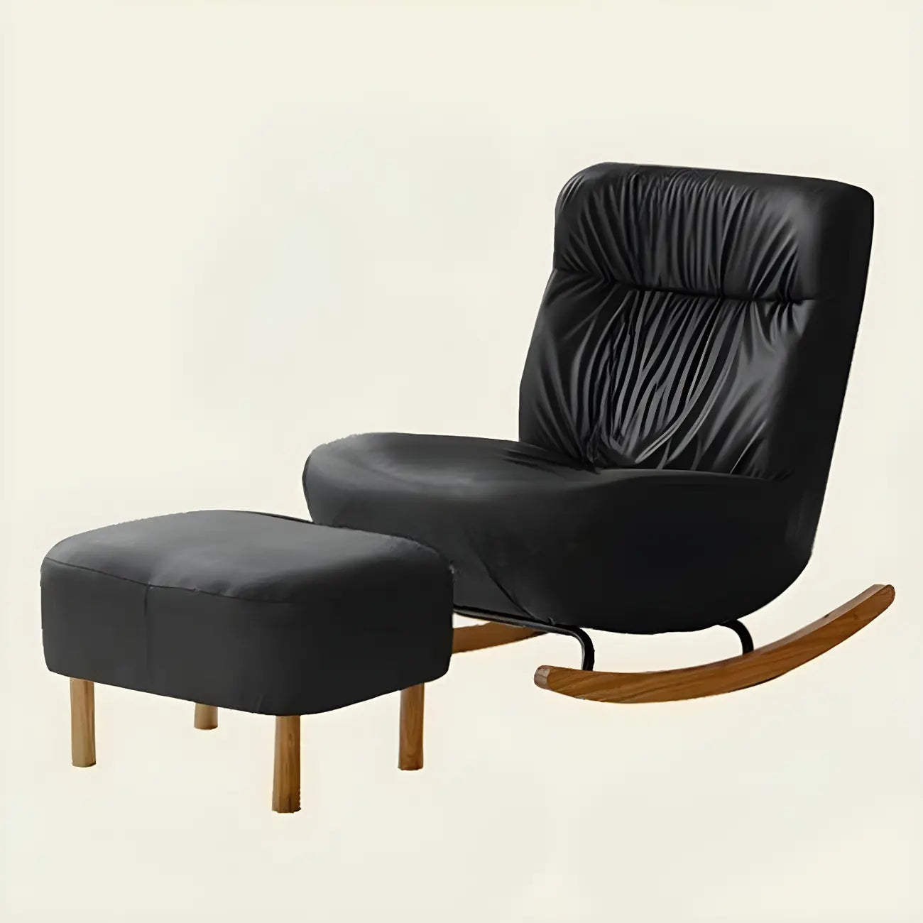 Faux Leather Upholstered Rocking Chair with Optional Ottoman