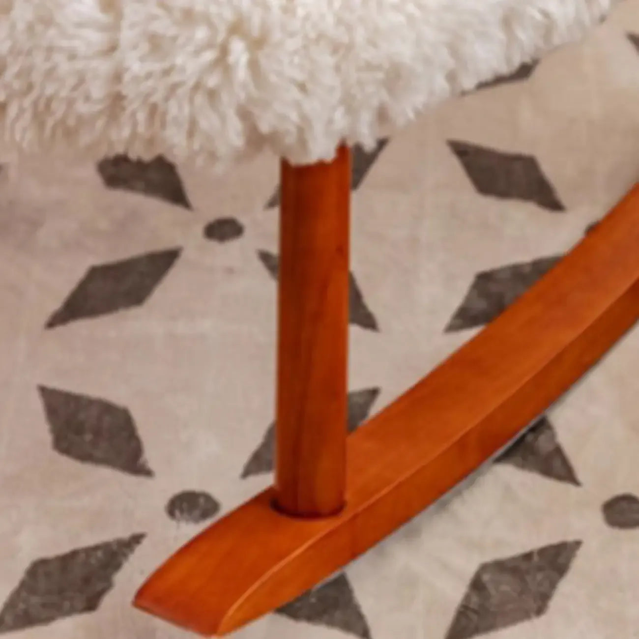 Stationary Solid Wood Rocking Chair with Ottoman & Track Arms