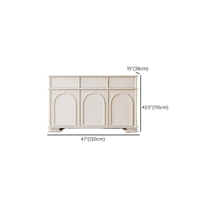 Elegant White Wood Hallway Shoe Cabinet with 4-Drawer