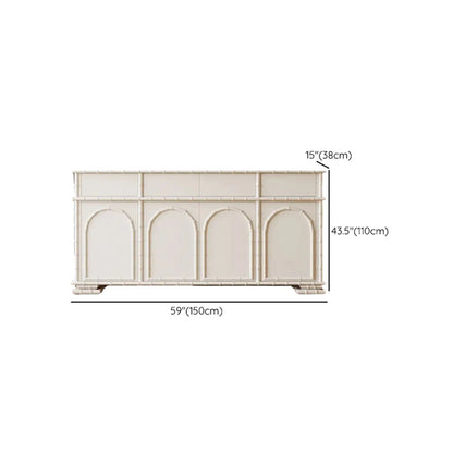 Elegant White Wood Hallway Shoe Cabinet with 4-Drawer
