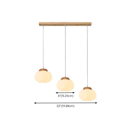 Glam Pumpkin Shape Pendant Light with Adjustable Hanging