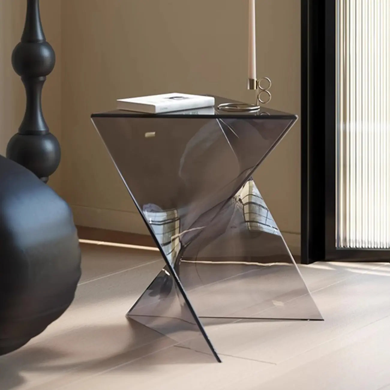 Unique Modern Clear Acrylic End Table for Living Room