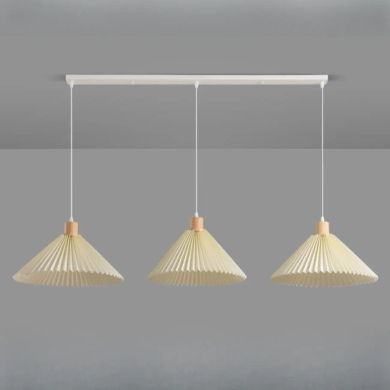 Modern Beige Pleated Fabric Kitchen Pendant Light