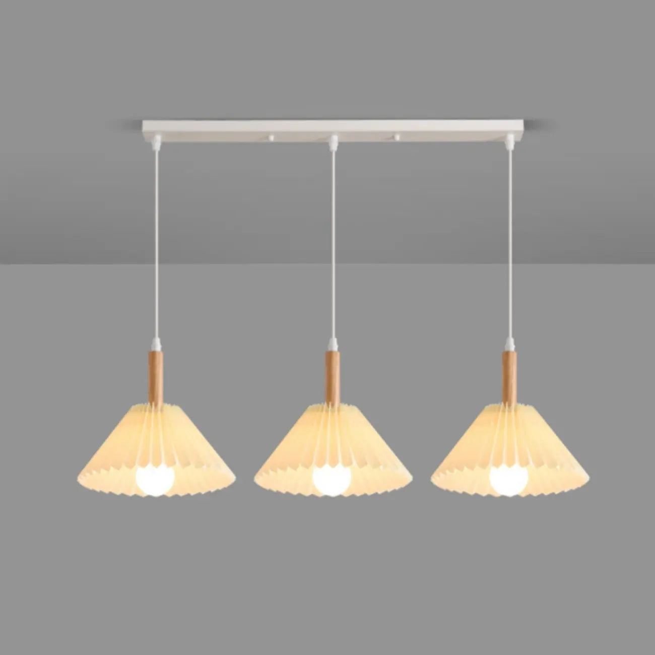 Modern Beige Pleated Fabric Kitchen Pendant Light