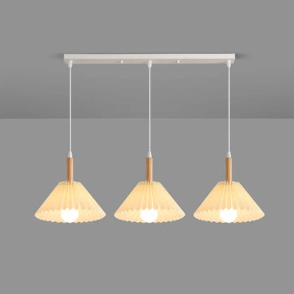 Modern Beige Pleated Fabric Kitchen Pendant Light