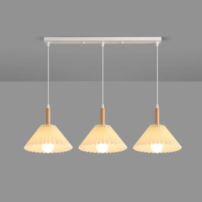 Modern Beige Pleated Fabric Kitchen Pendant Light