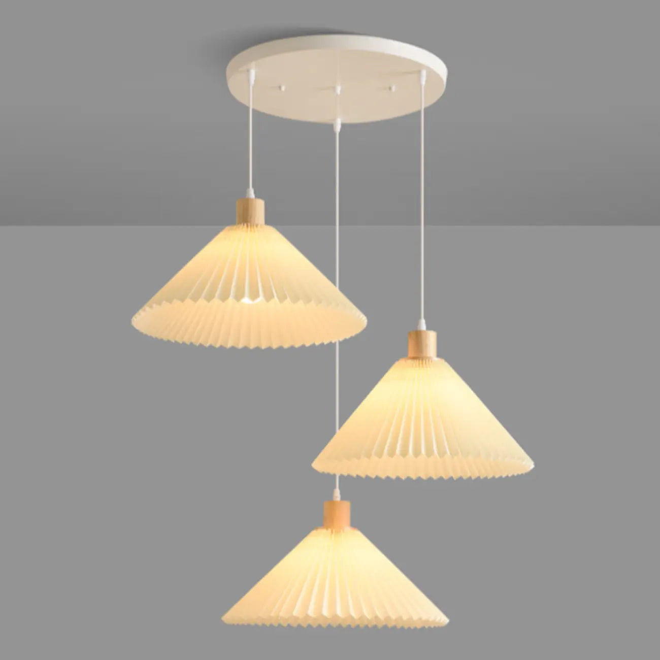 Modern Beige Pleated Fabric Kitchen Pendant Light