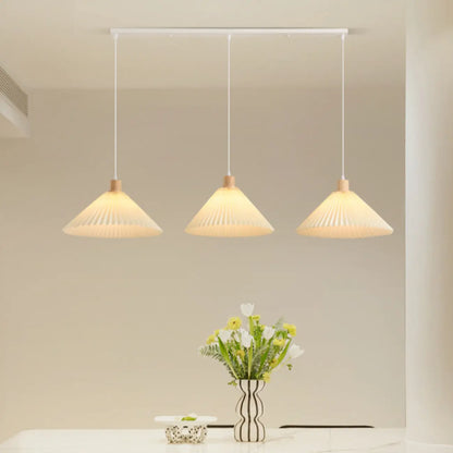 Modern Beige Pleated Fabric Kitchen Pendant Light