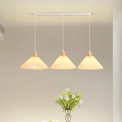 Modern Beige Pleated Fabric Kitchen Pendant Light