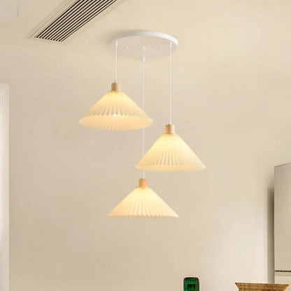 Modern Beige Pleated Fabric Kitchen Pendant Light
