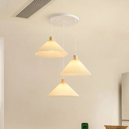 Modern Beige Pleated Fabric Kitchen Pendant Light