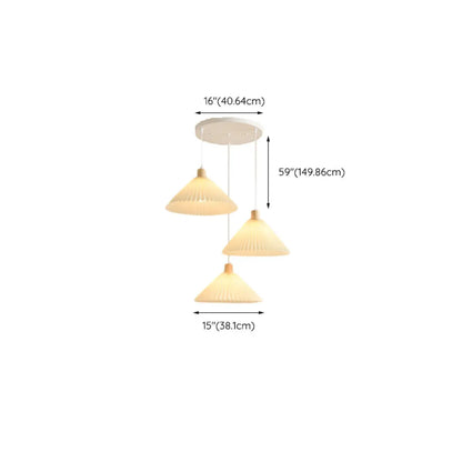 Modern Beige Pleated Fabric Kitchen Pendant Light