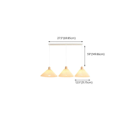 Modern Beige Pleated Fabric Kitchen Pendant Light