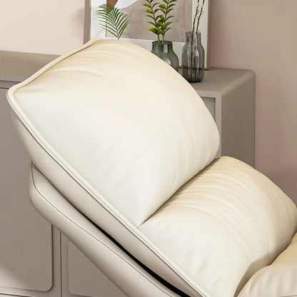 Natural Wood Upholstered Rocking Chair with Ottoman in White