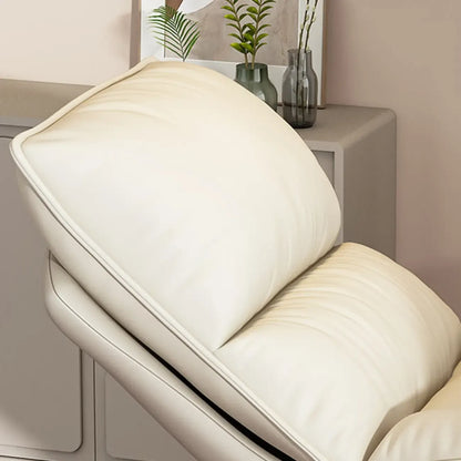 Natural Wood Upholstered Rocking Chair with Ottoman in White