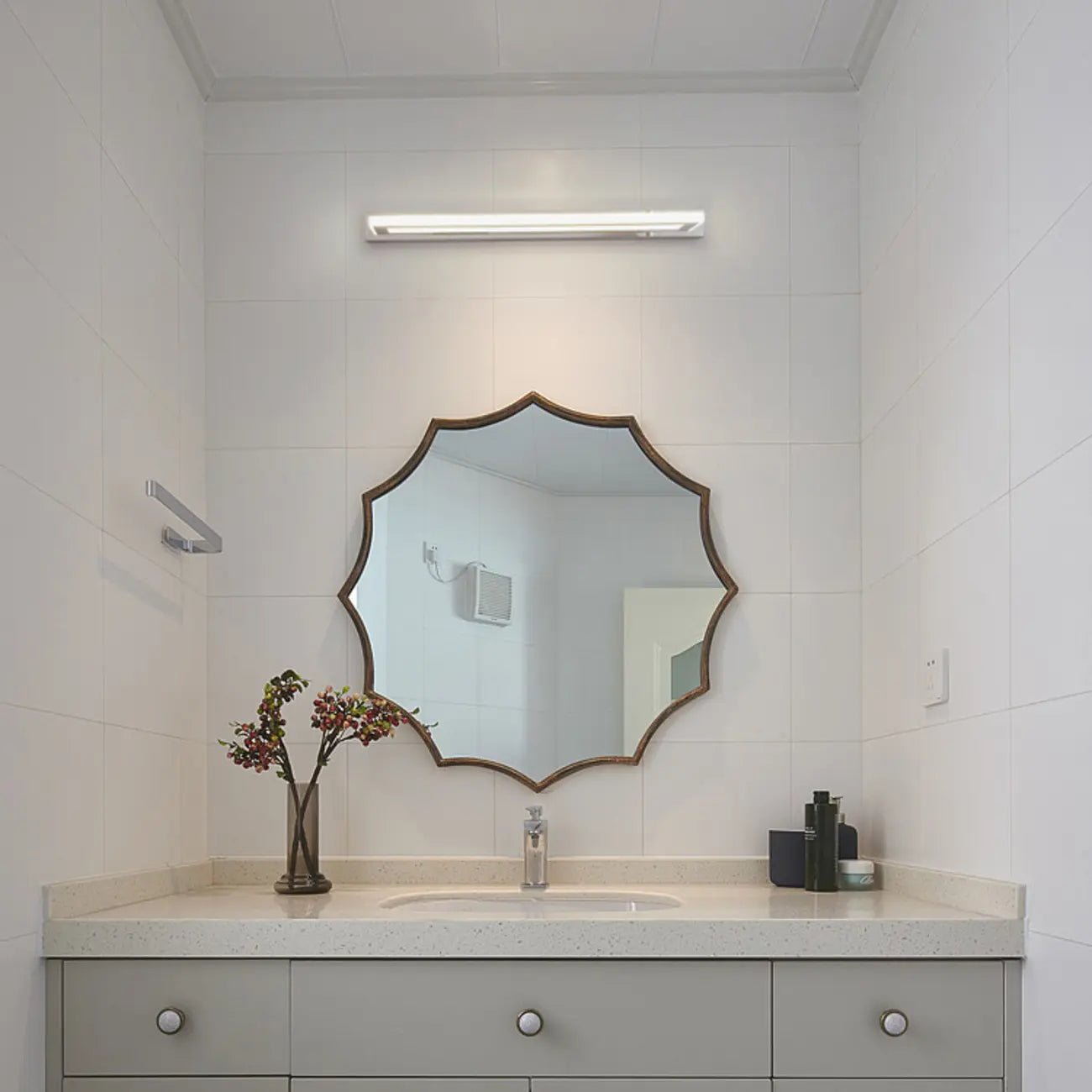 Modern White Metal LED Wall Light with Acrylic Shade