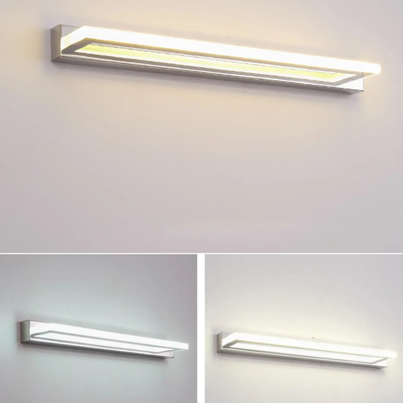 Modern White Metal LED Wall Light with Acrylic Shade