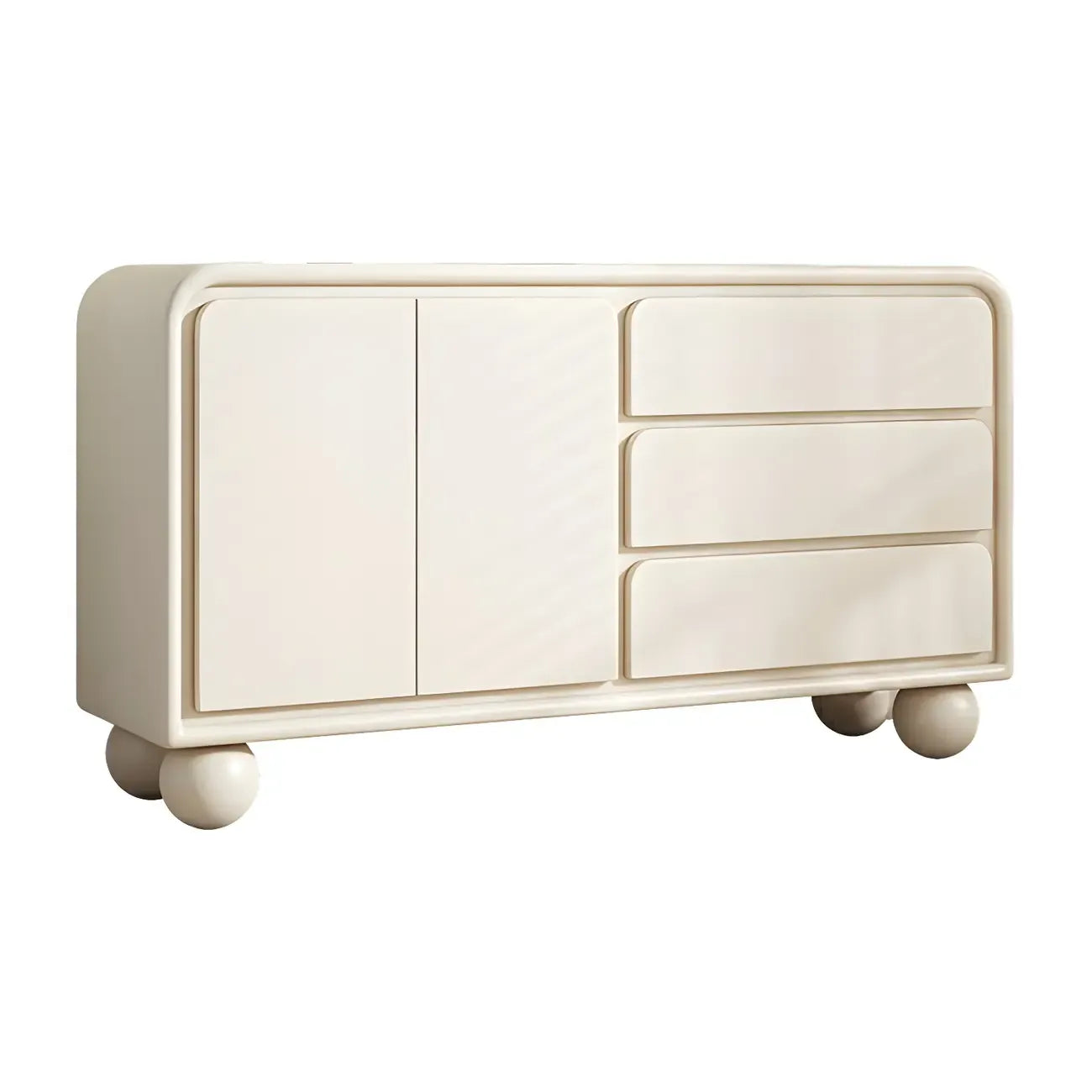 Contemporary Wooden Sideboard with Drawers in White/Black