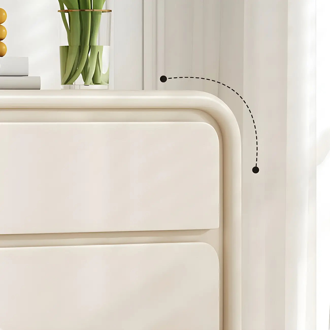 Contemporary Wooden Sideboard with Drawers in White/Black