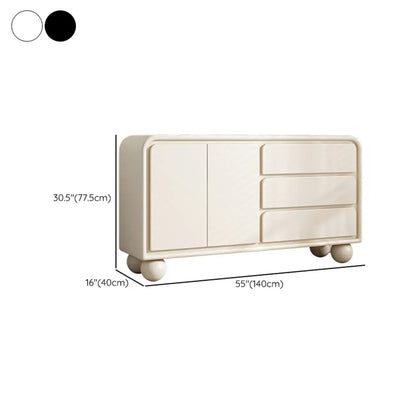 Contemporary Wooden Sideboard with Drawers in White/Black