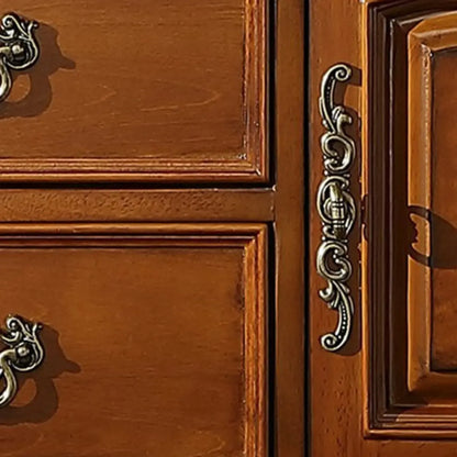 Traditional Brown Rubberwood Sideboard with Drawers
