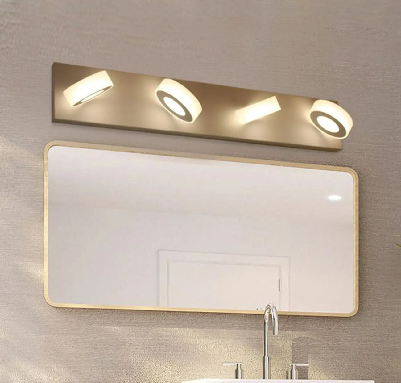 Modern 4 head Circular LED Vanity Light for Bathroom Mirror