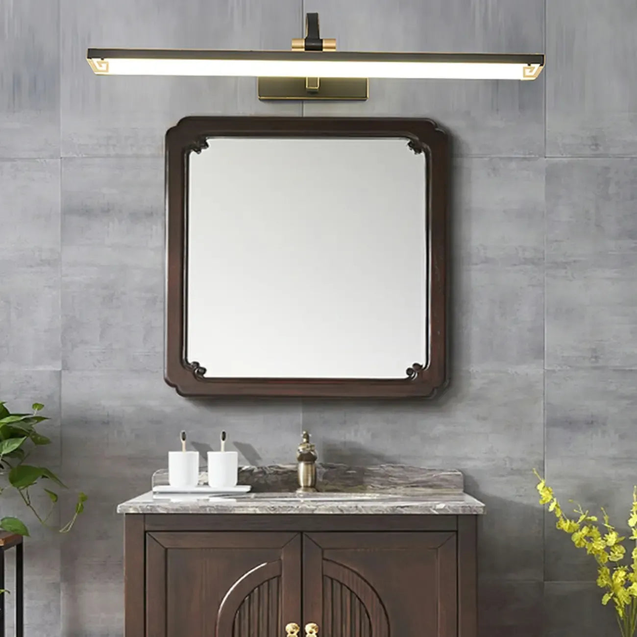 Arched Black Acrylic LED Vanity Light for Bathroom