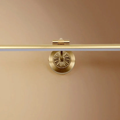 Gold Acrylic Cylinder Vanity Light with Arced Arm for Bathroom