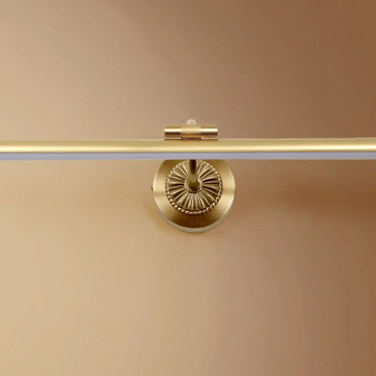 Gold Acrylic Cylinder Vanity Light with Arced Arm for Bathroom