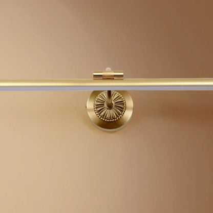 Gold Acrylic Cylinder Vanity Light with Arced Arm for Bathroom