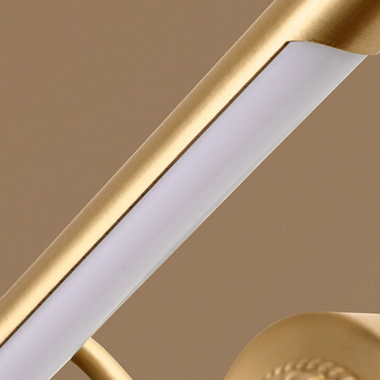 Gold Acrylic Cylinder Vanity Light with Arced Arm for Bathroom