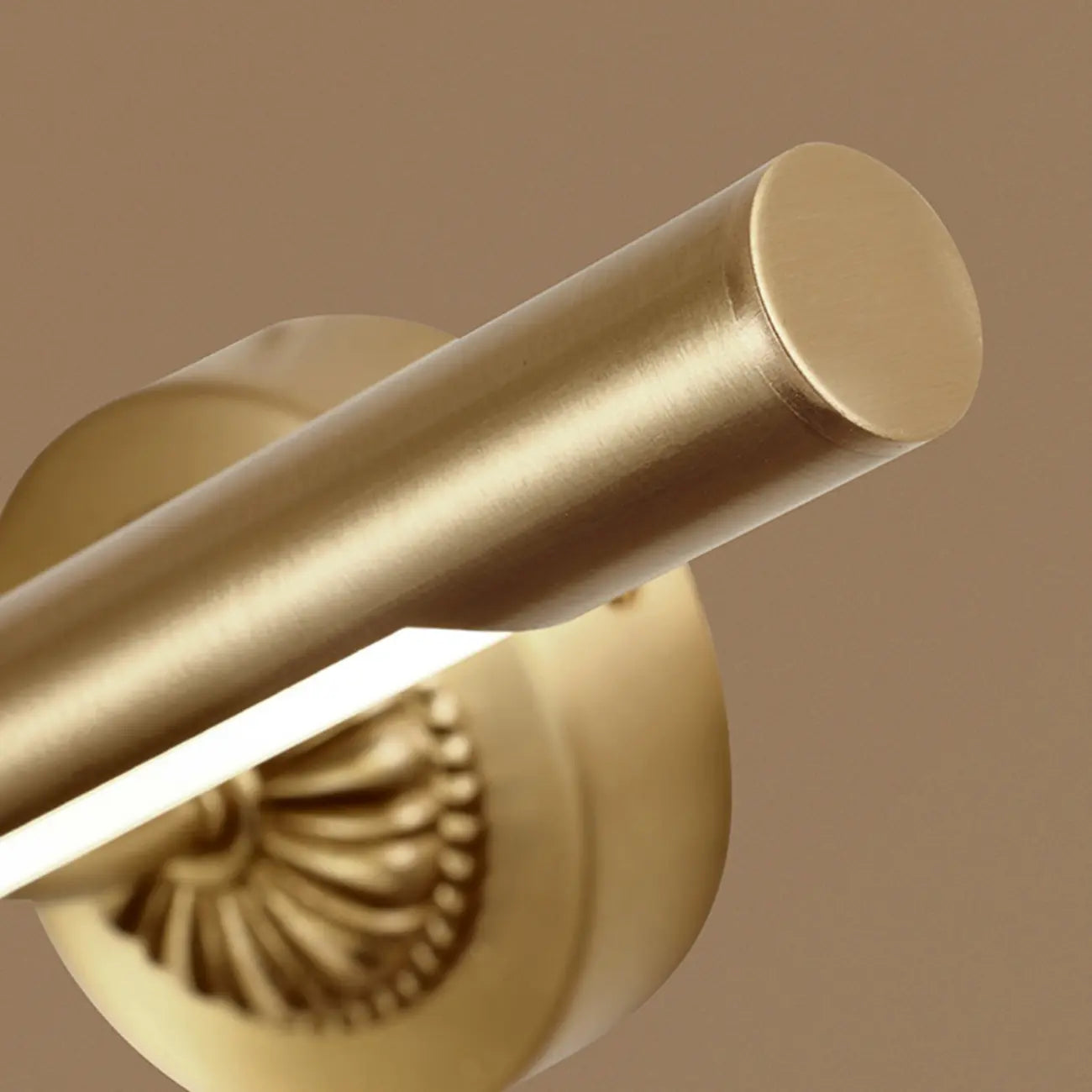 Gold Acrylic Cylinder Vanity Light with Arced Arm for Bathroom