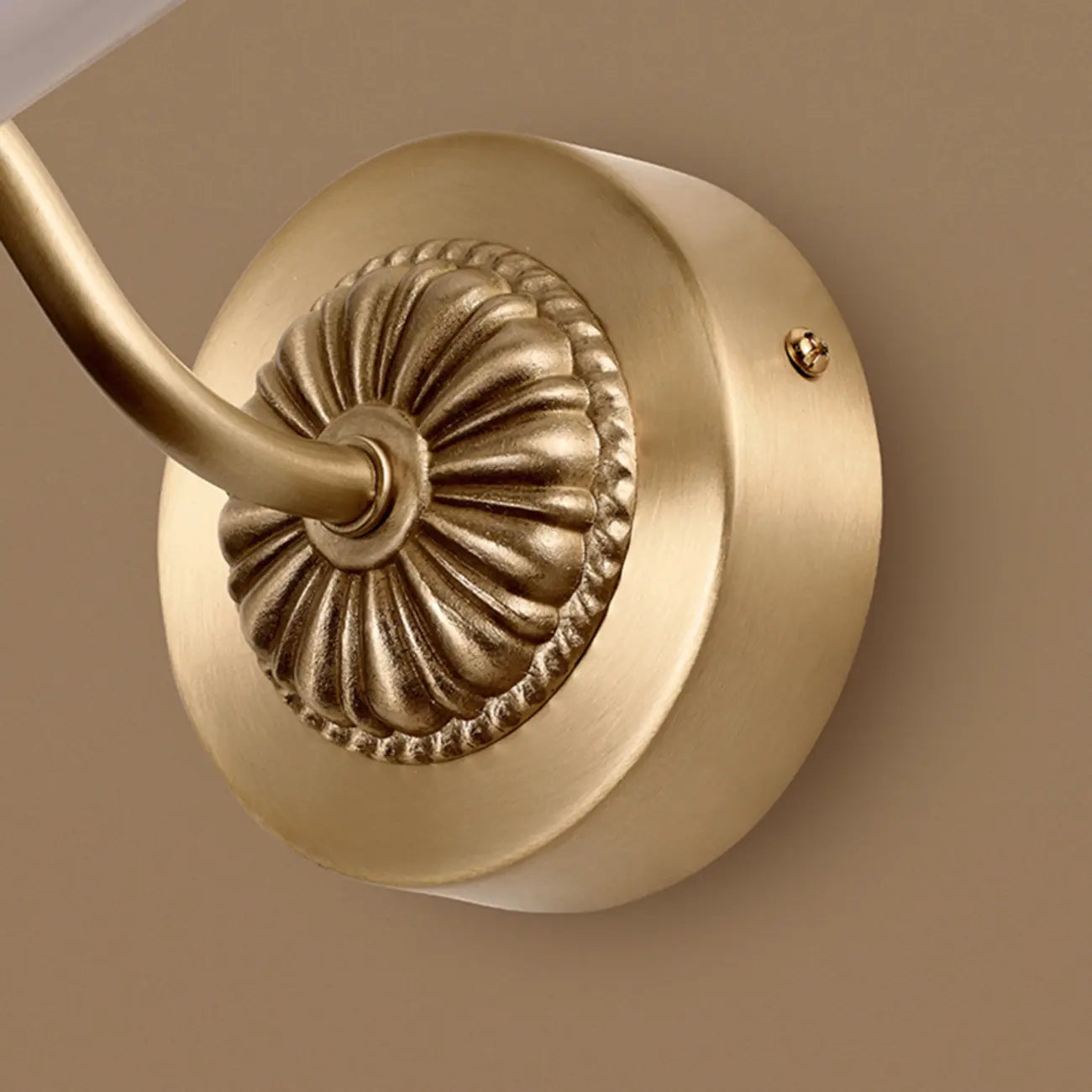 Gold Acrylic Cylinder Vanity Light with Arced Arm for Bathroom