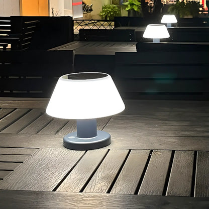 Modern White Cone Solar Outdoor Post Lights