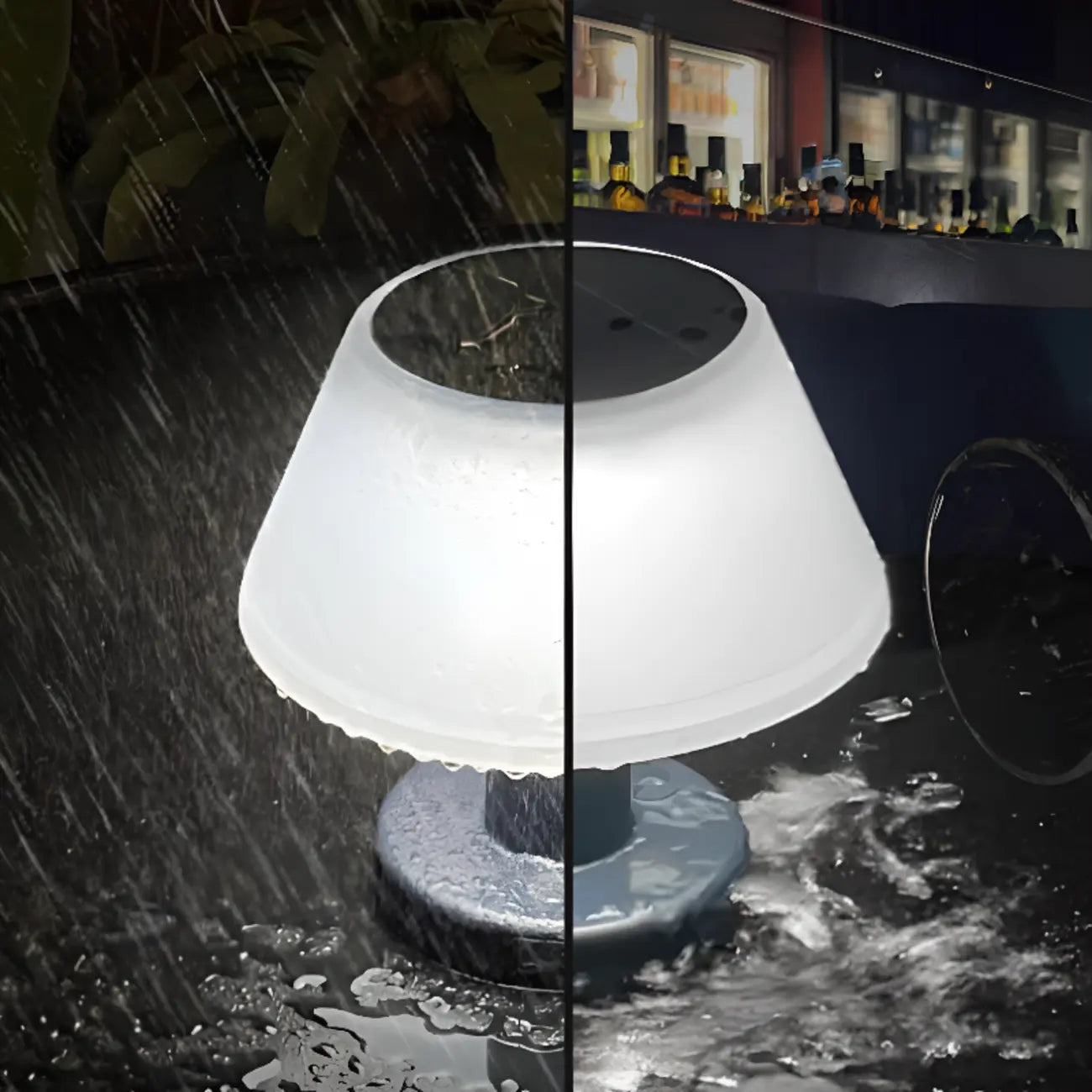 Modern White Cone Solar Outdoor Post Lights