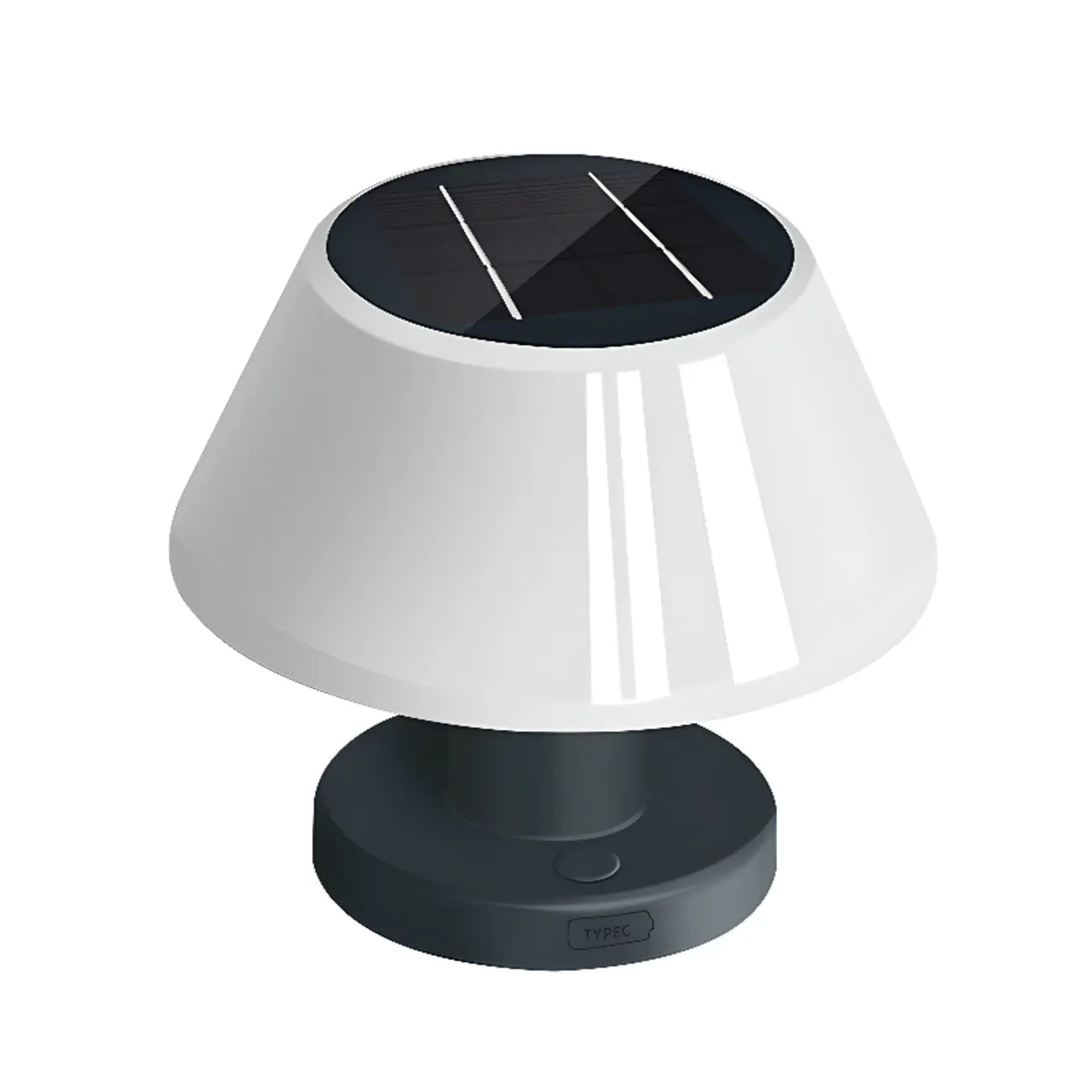 Modern White Cone Solar Outdoor Post Lights